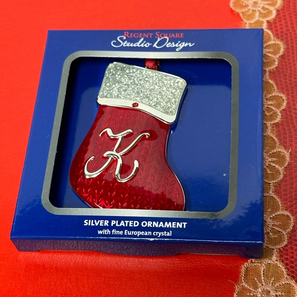 Regent Square Studio Christmas
Silver Plated Monogramed ornament letter K - Picture 2 of 6